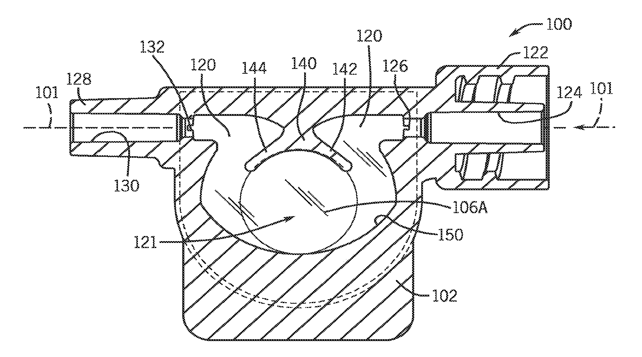 Off-axis blood chamber