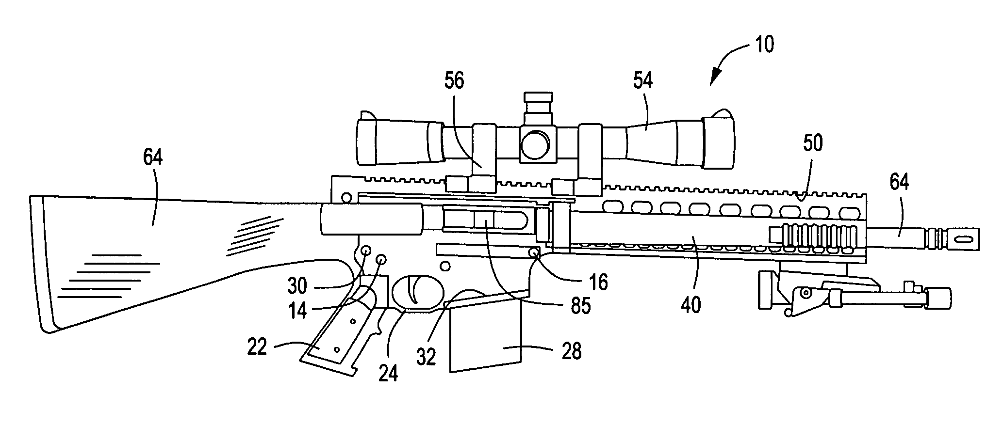 Tactical firearm having heat shielding properties and improved gas energized cartridge feeding