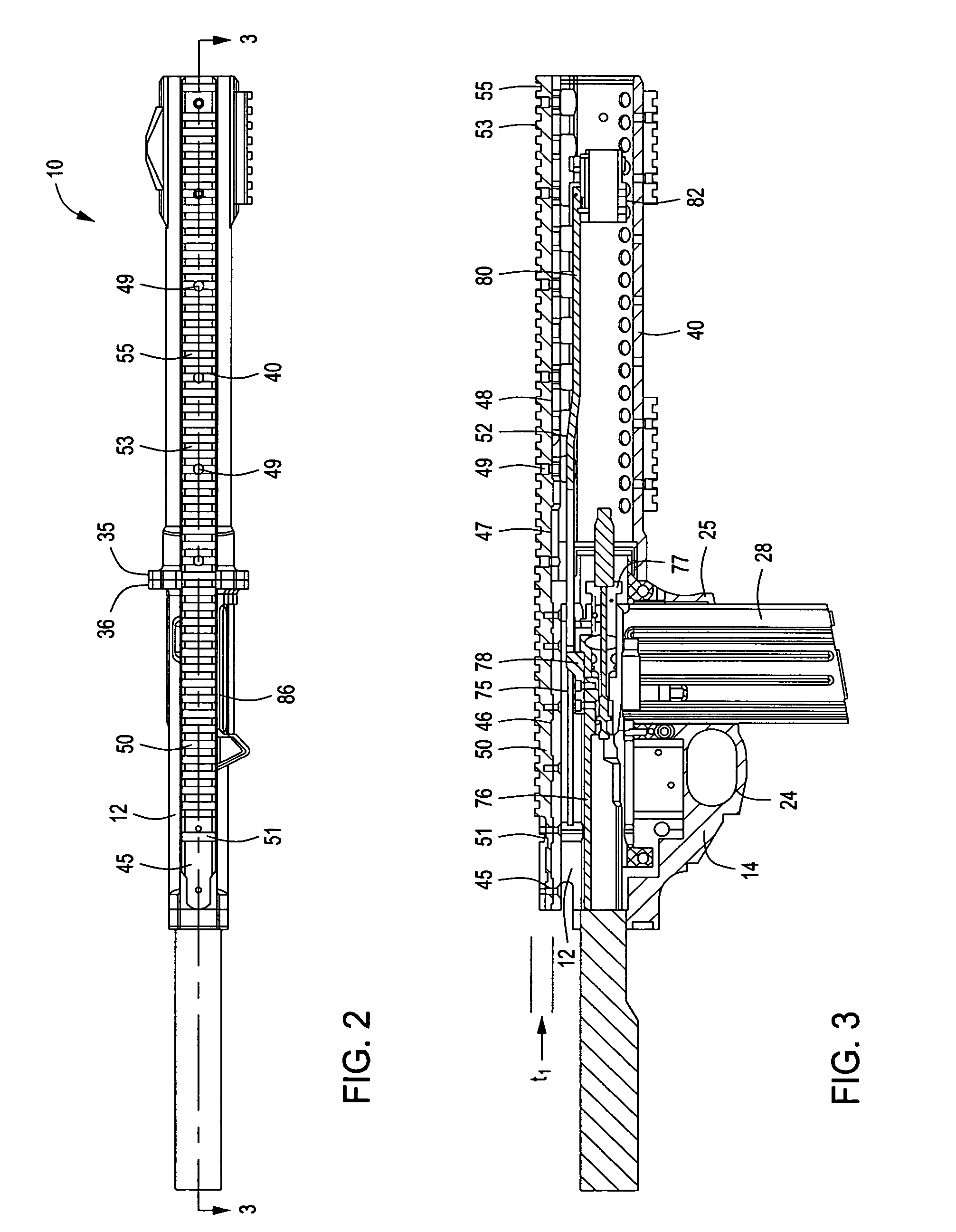 Tactical firearm having heat shielding properties and improved gas energized cartridge feeding