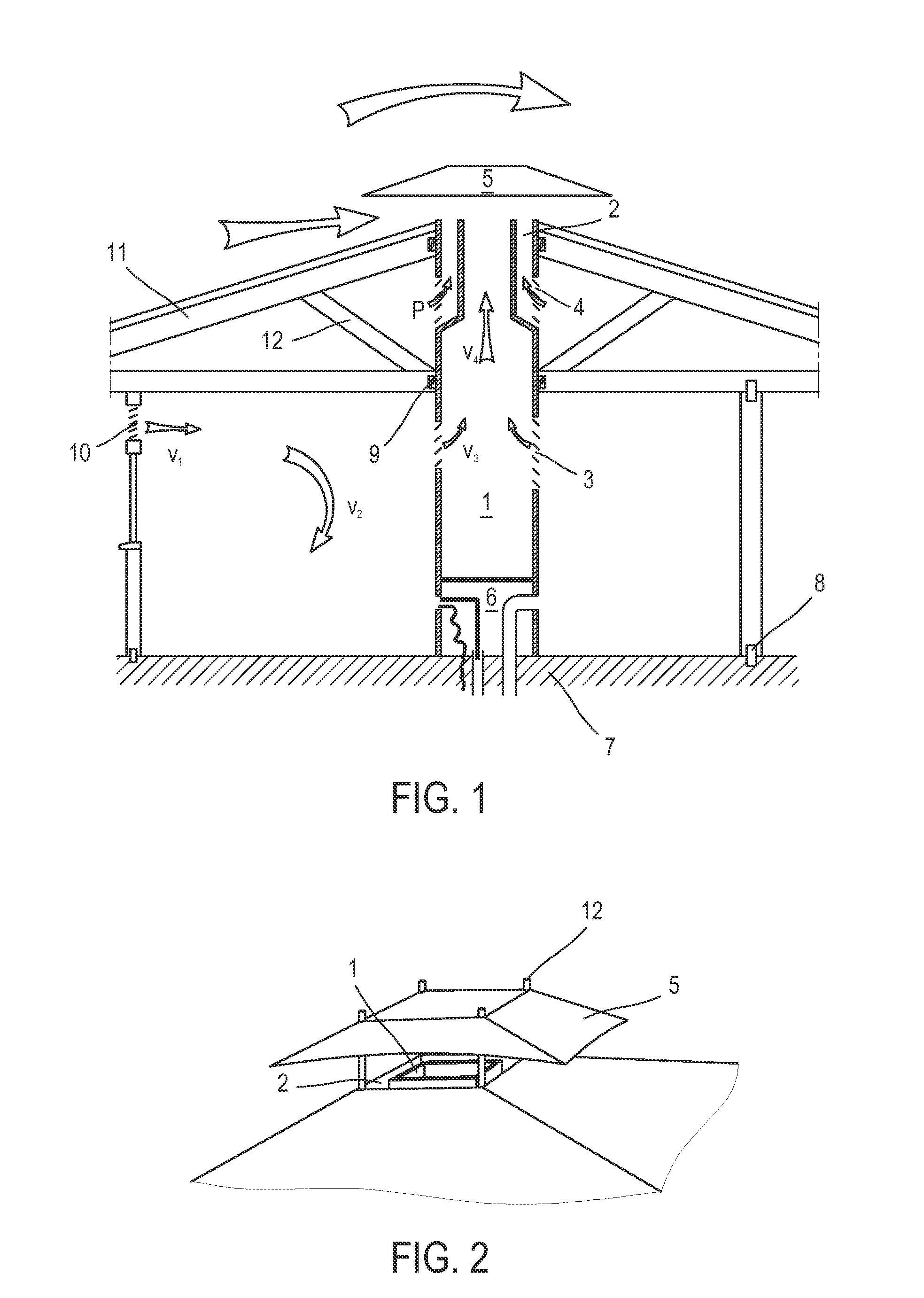 Tropical chimney, namely ventilation well with hurricane-resistant function, and associated building and kit