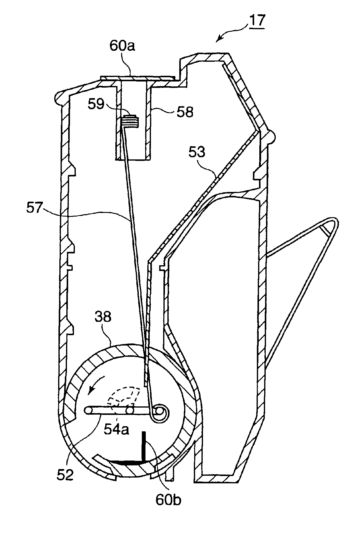 Toner cartridge having a toner agitator and a reciprocally moving member coupled to the agitator, and an image forming apparatus