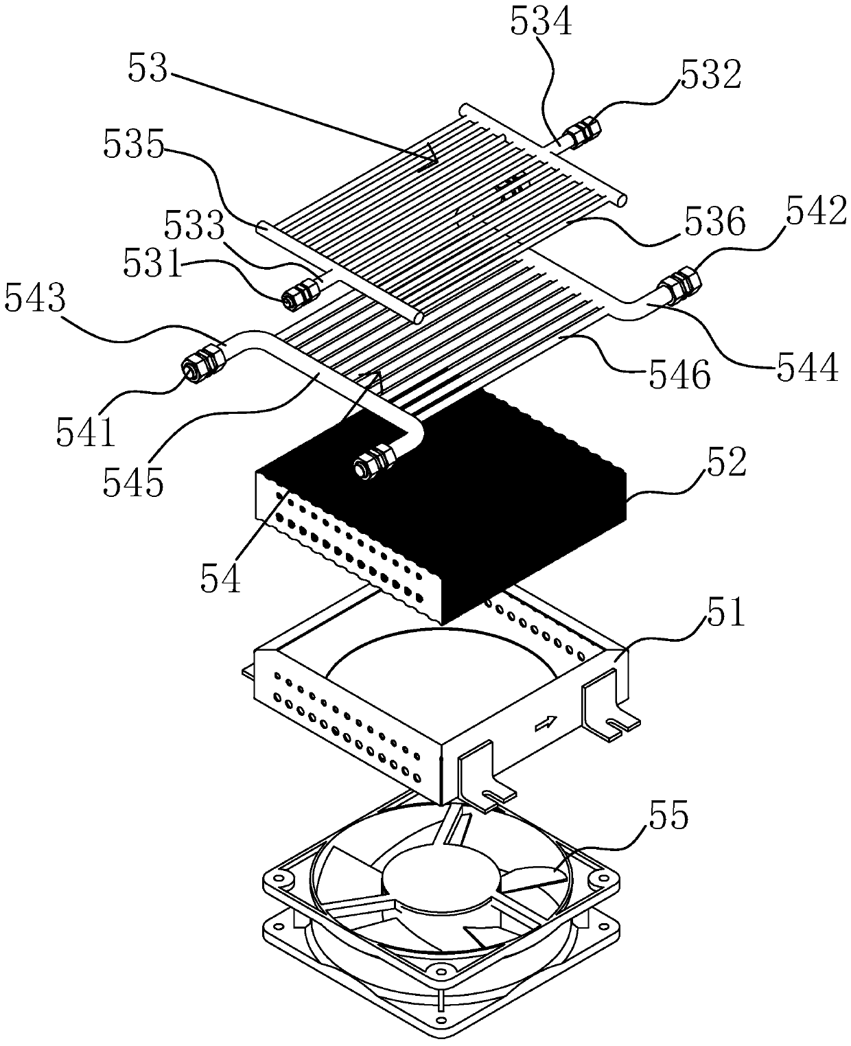 Fuel cell heat balance gas-gas-gas three-phase heat exchange system