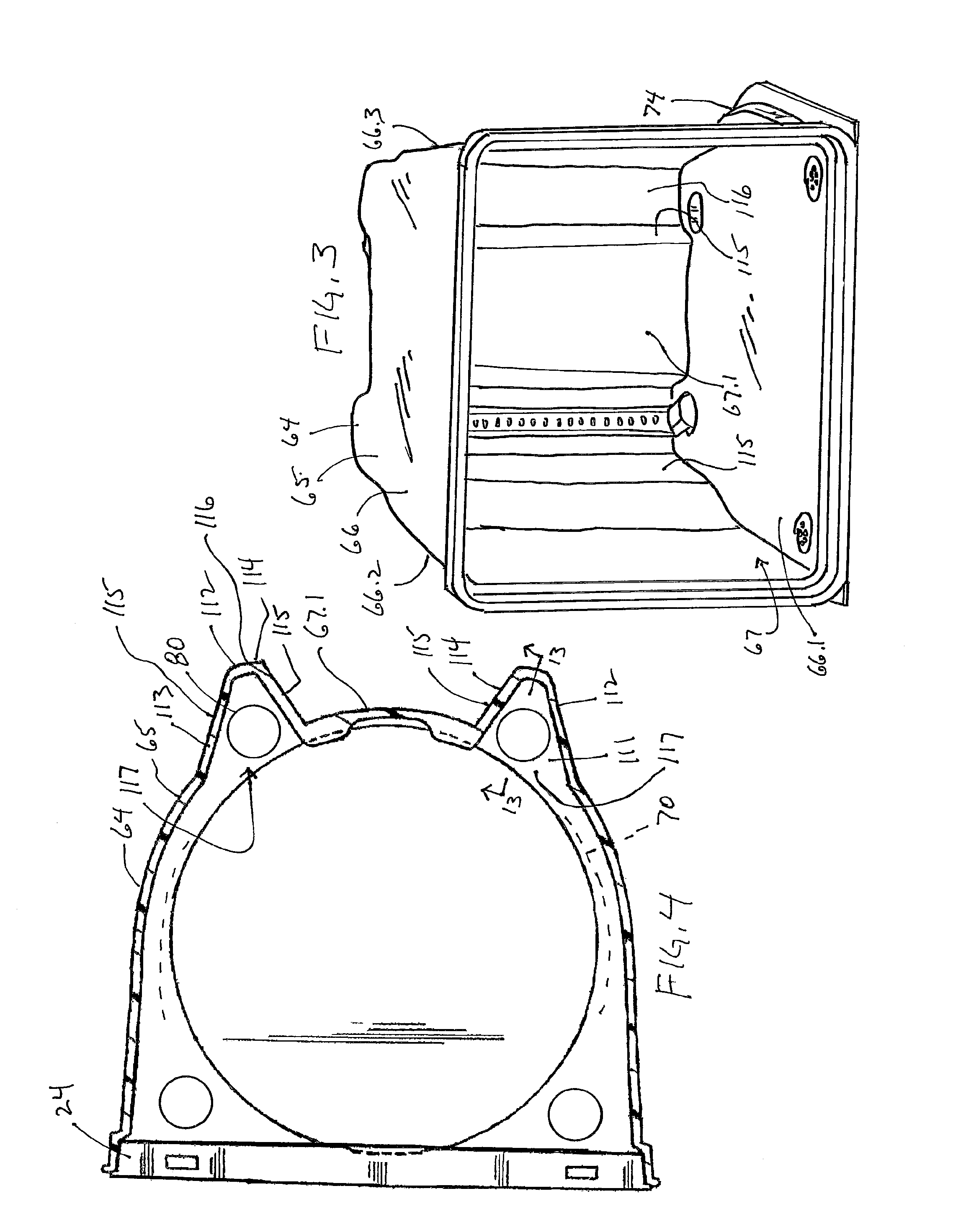 Wafer container with tubular environmental control components