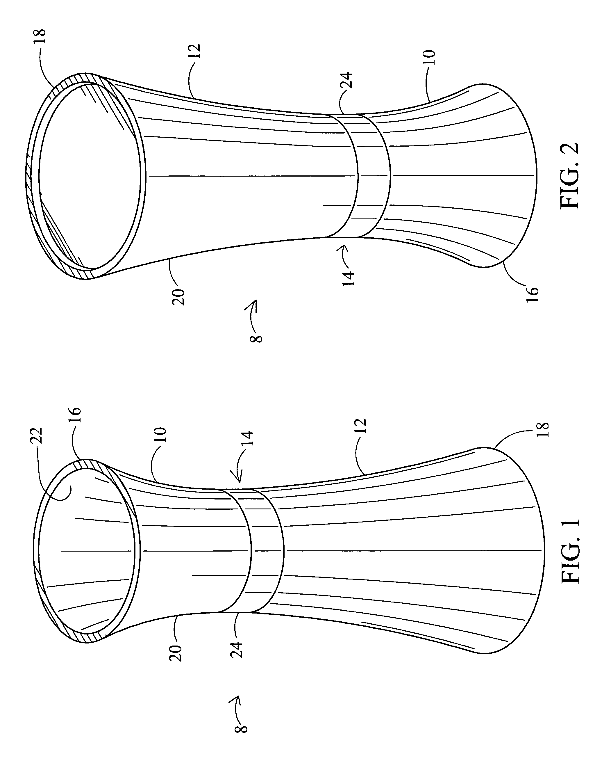 Omni-directional antenna in an hourglass-shaped vase housing