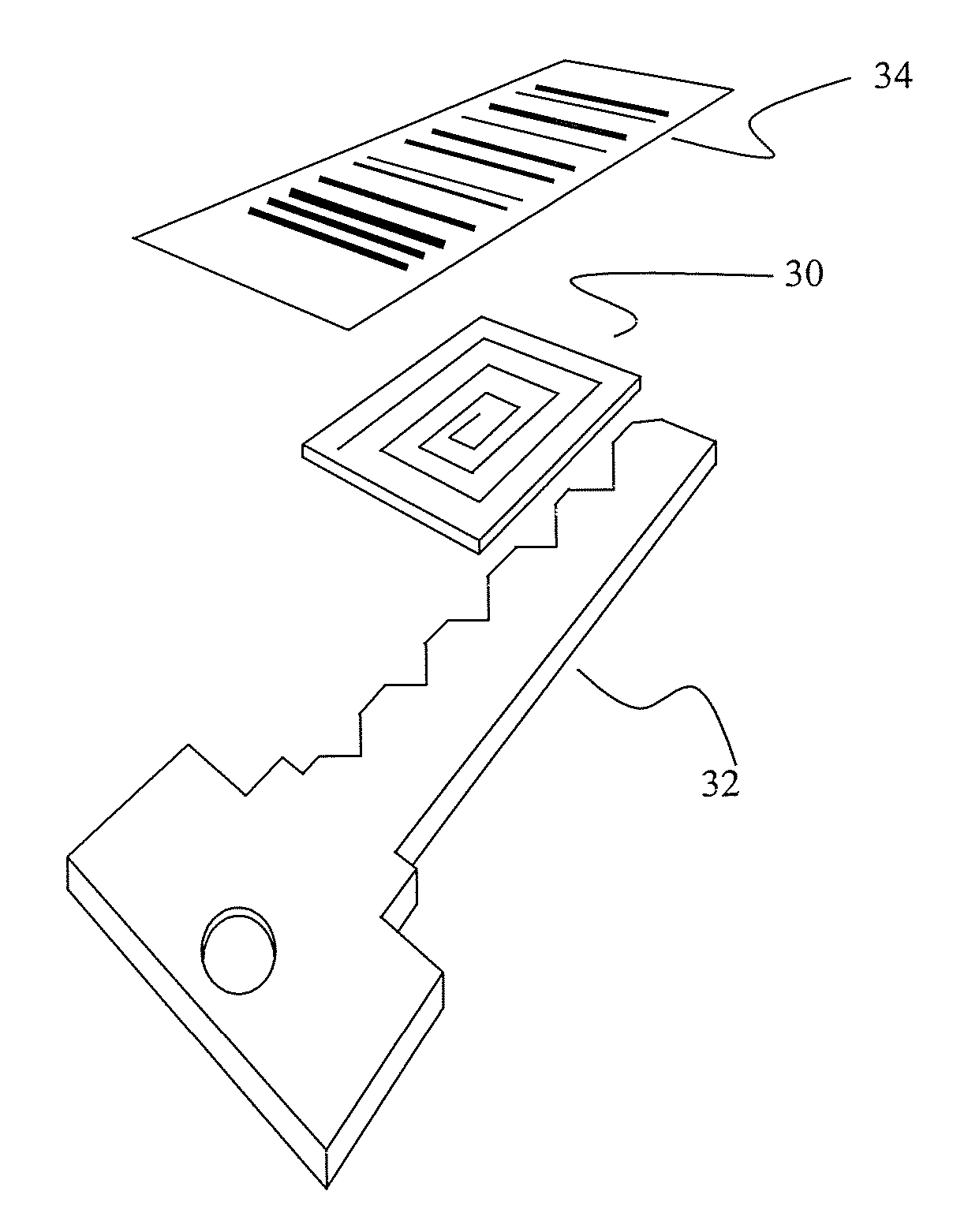 Radio frequency identification (RFID) system for manufacturing, distribution and retailing of keys