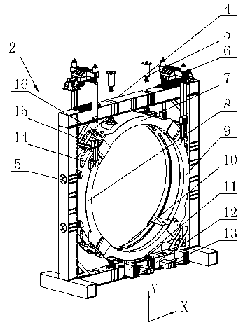 Opening-and-closing mechanism for horizontal-type pressure cylinder hoops