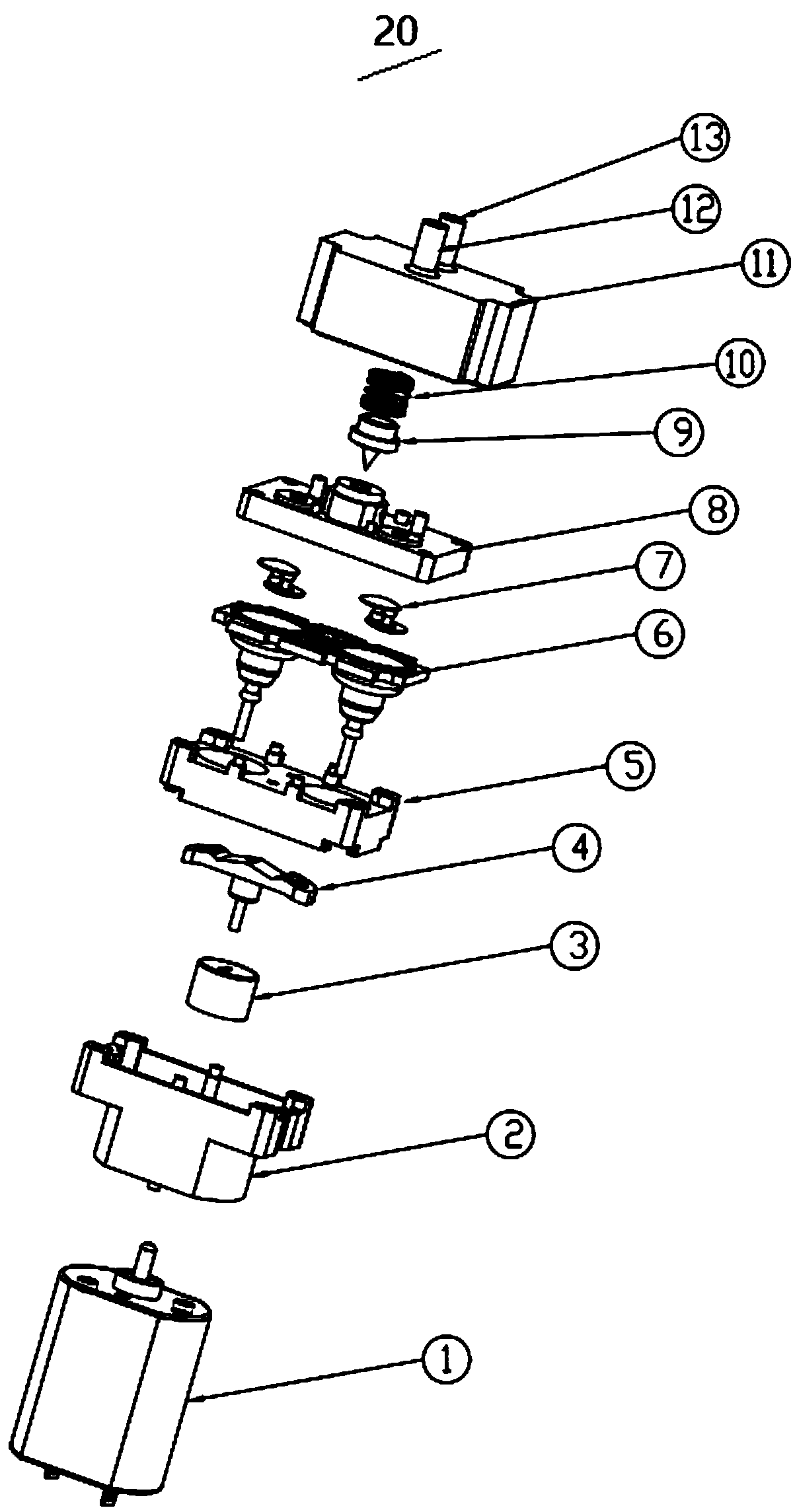 High-reliability miniature water pump with flow stopping function