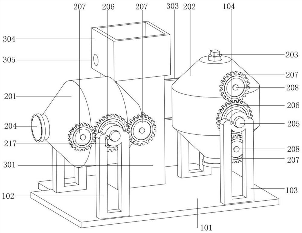 A double-barrel linkage mixing system for experimental animal feed production