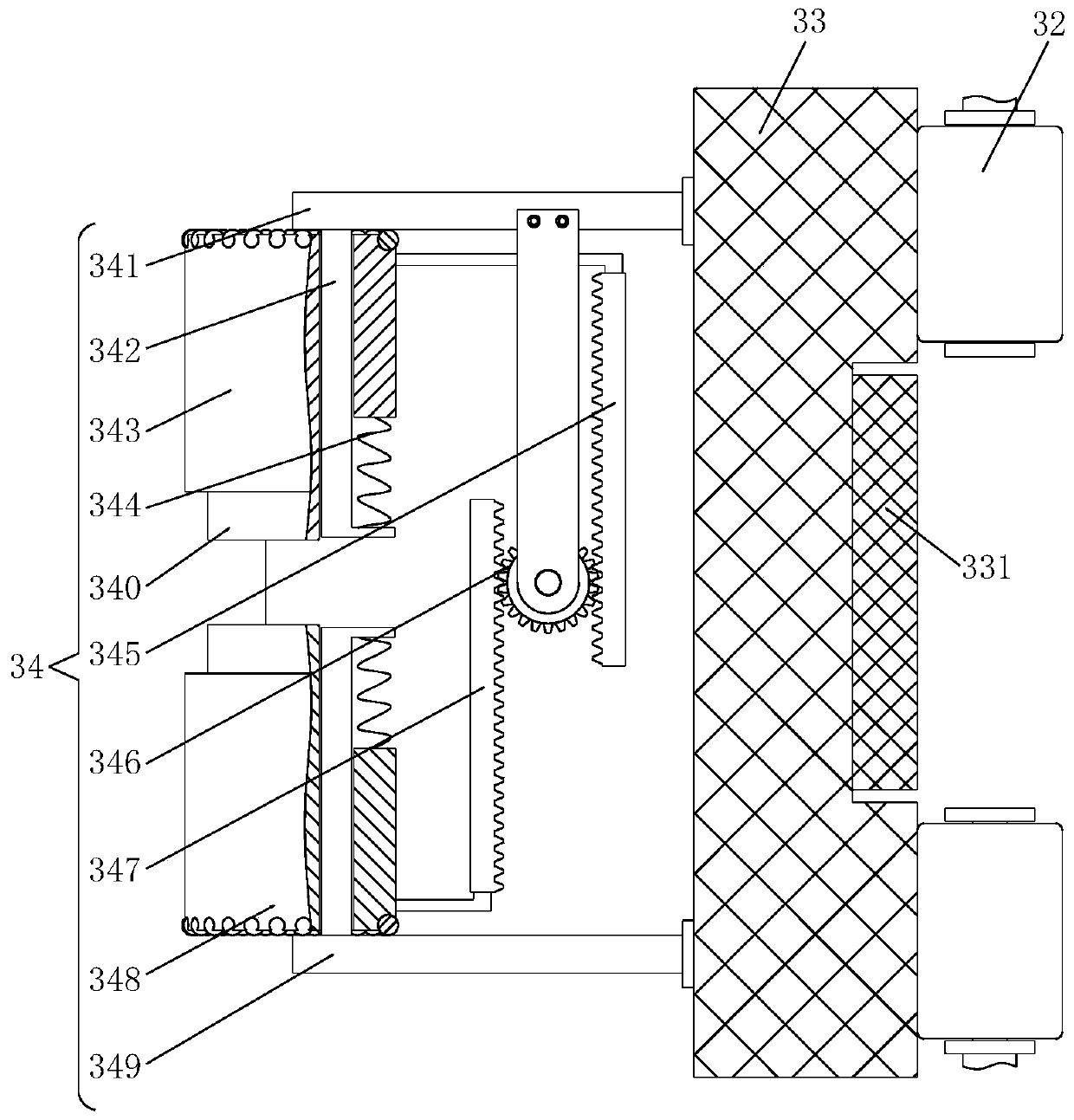 Polyurethane plastic film two-way stretching processing system