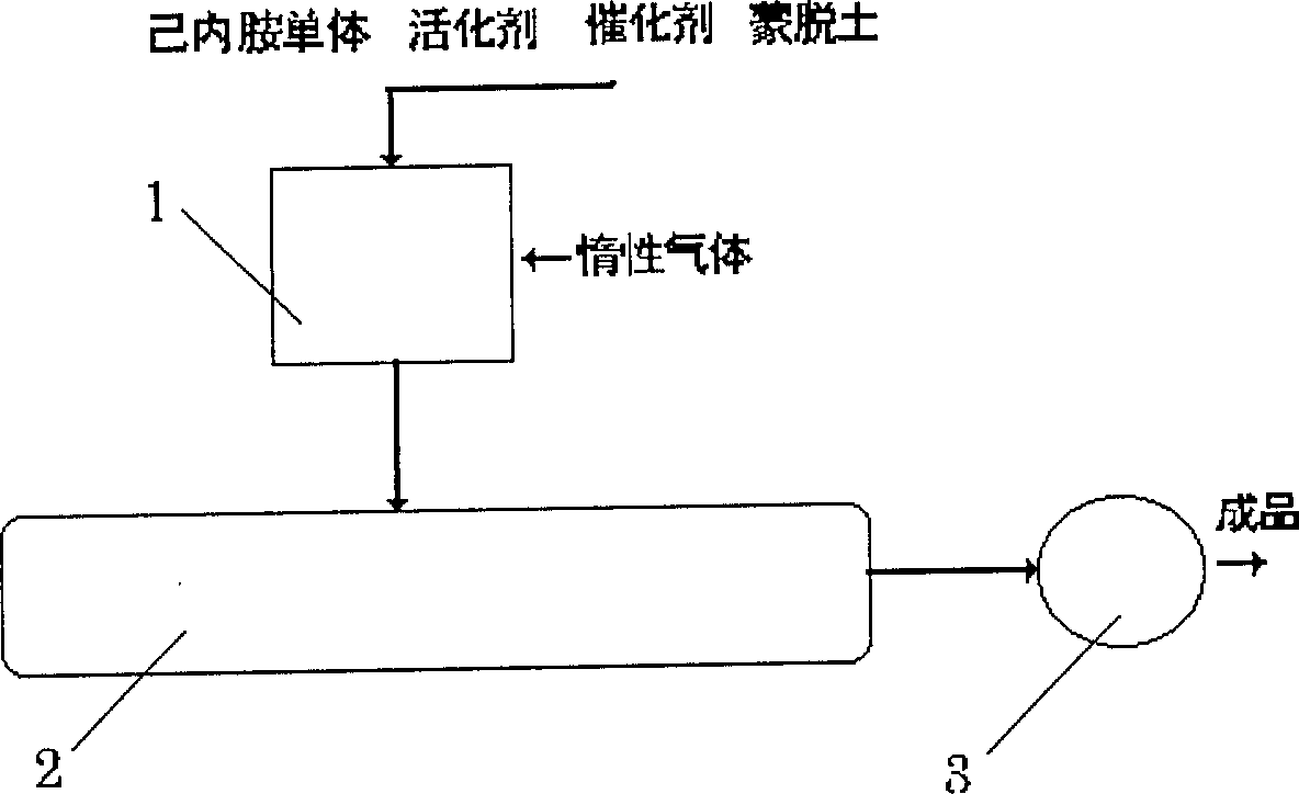 Process for preparing nylon 6/montmorillonite composite