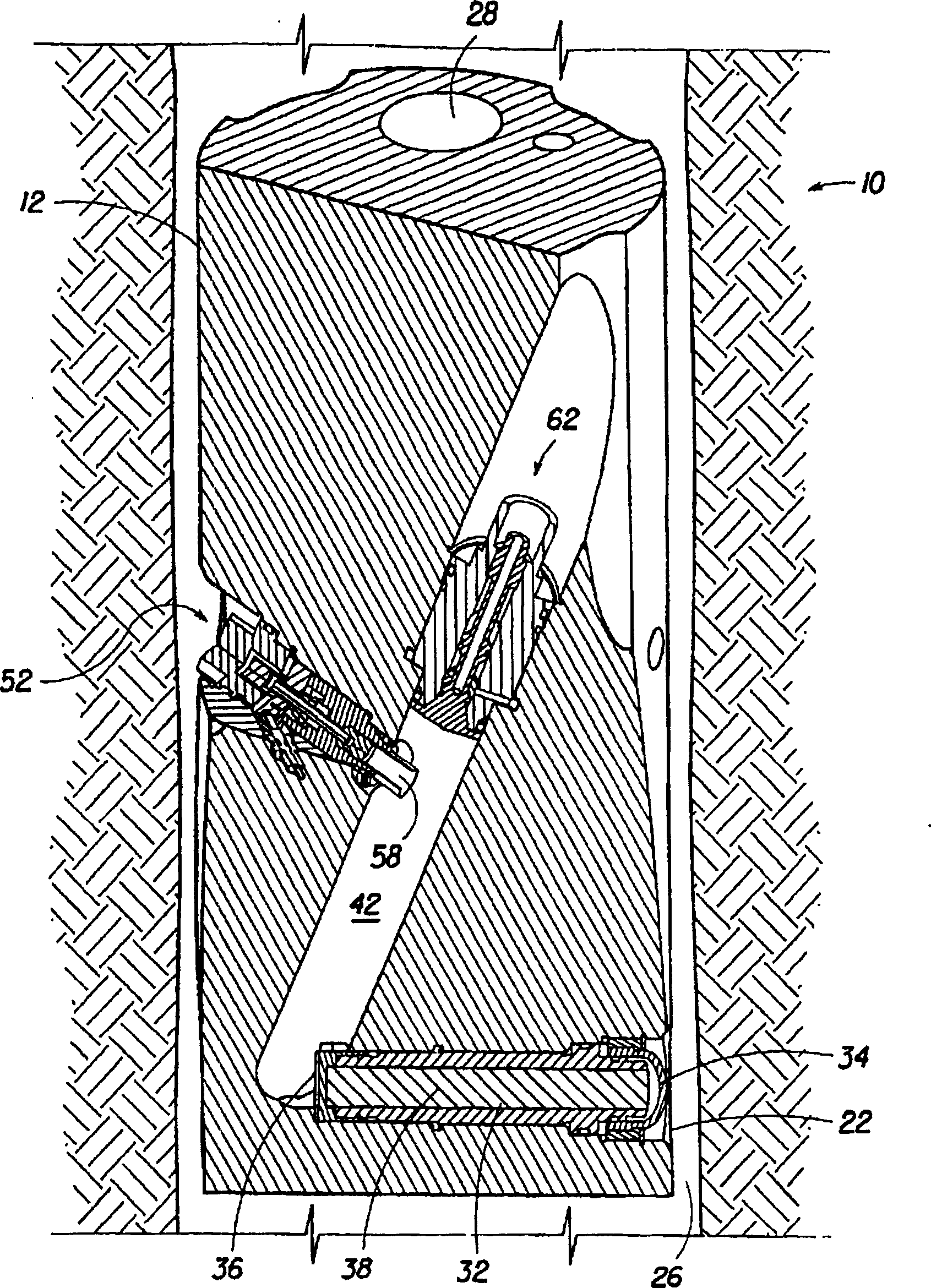 Apparatus and method for placing data testing device into under-ground rock stratum