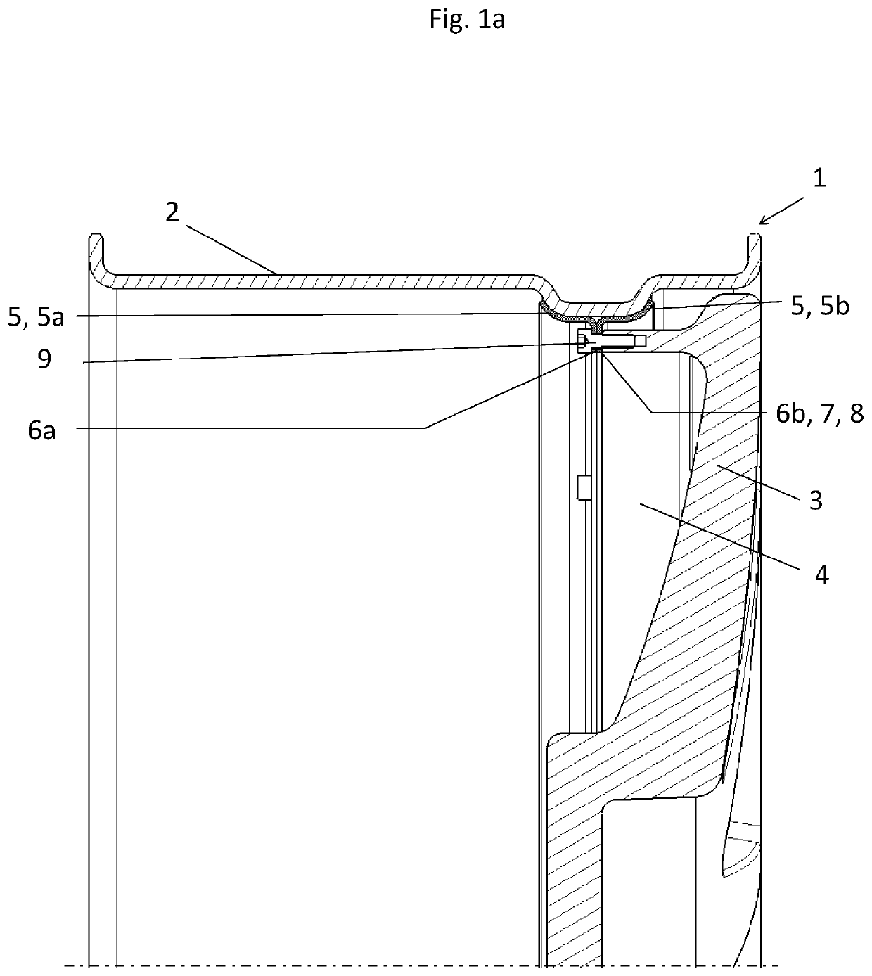 Wheel comprising a wheel rim and a wheel disc