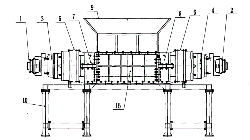 Heavy duty double-shaft scrap steel shredder