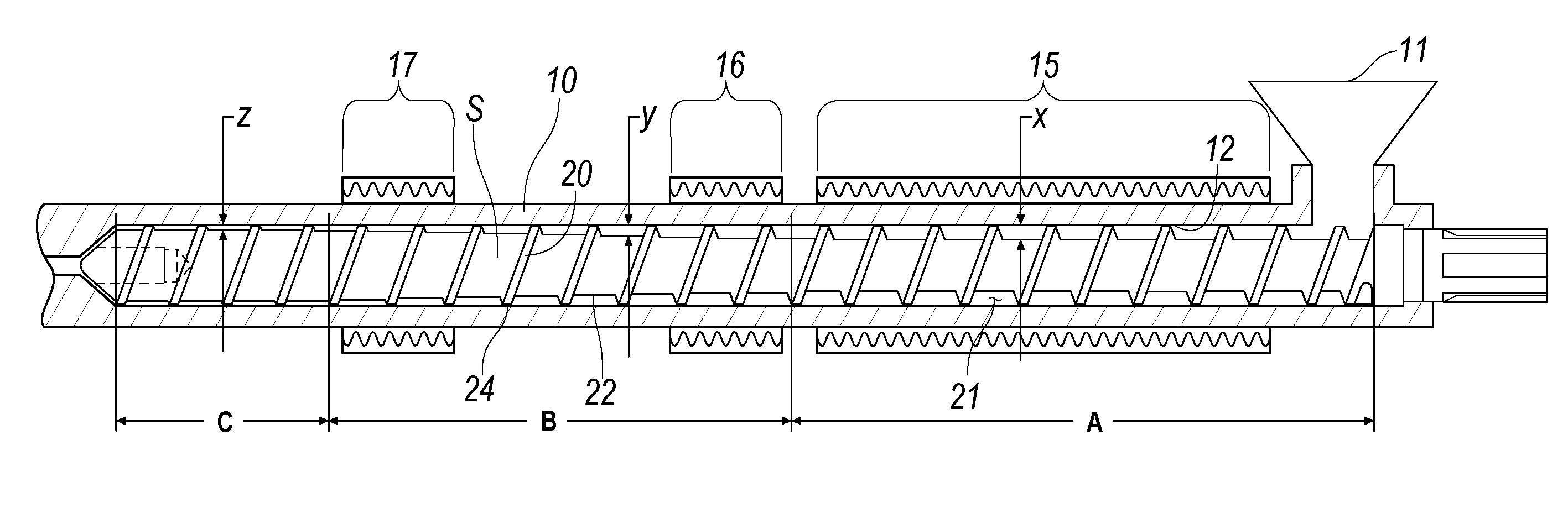 Combined Screw Design and Heating Mechanism for Low Shear Resins