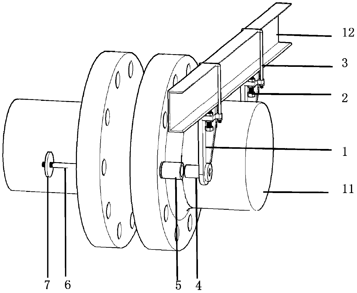 Device capable of preventing rotation in connection between ship shafting and front screw shaft and installing method thereof