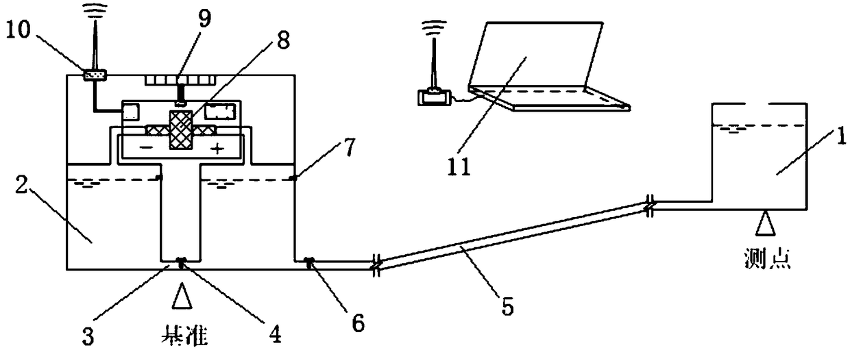 Vertical displacement monitoring device and method for initial large height difference structure