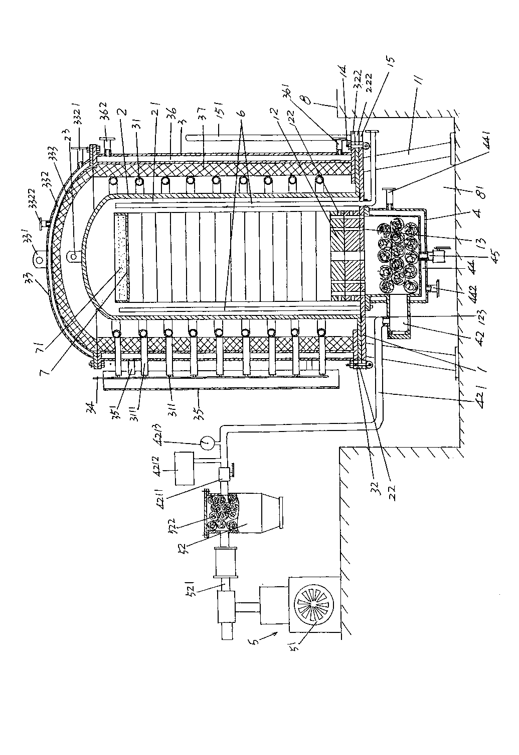 Siphon-type degreasing furnace