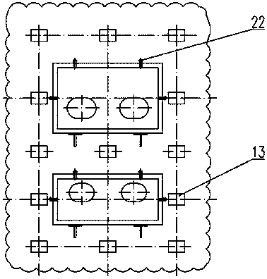 Upper-lower combination type dual-heat storage burner with embedded burner blocks