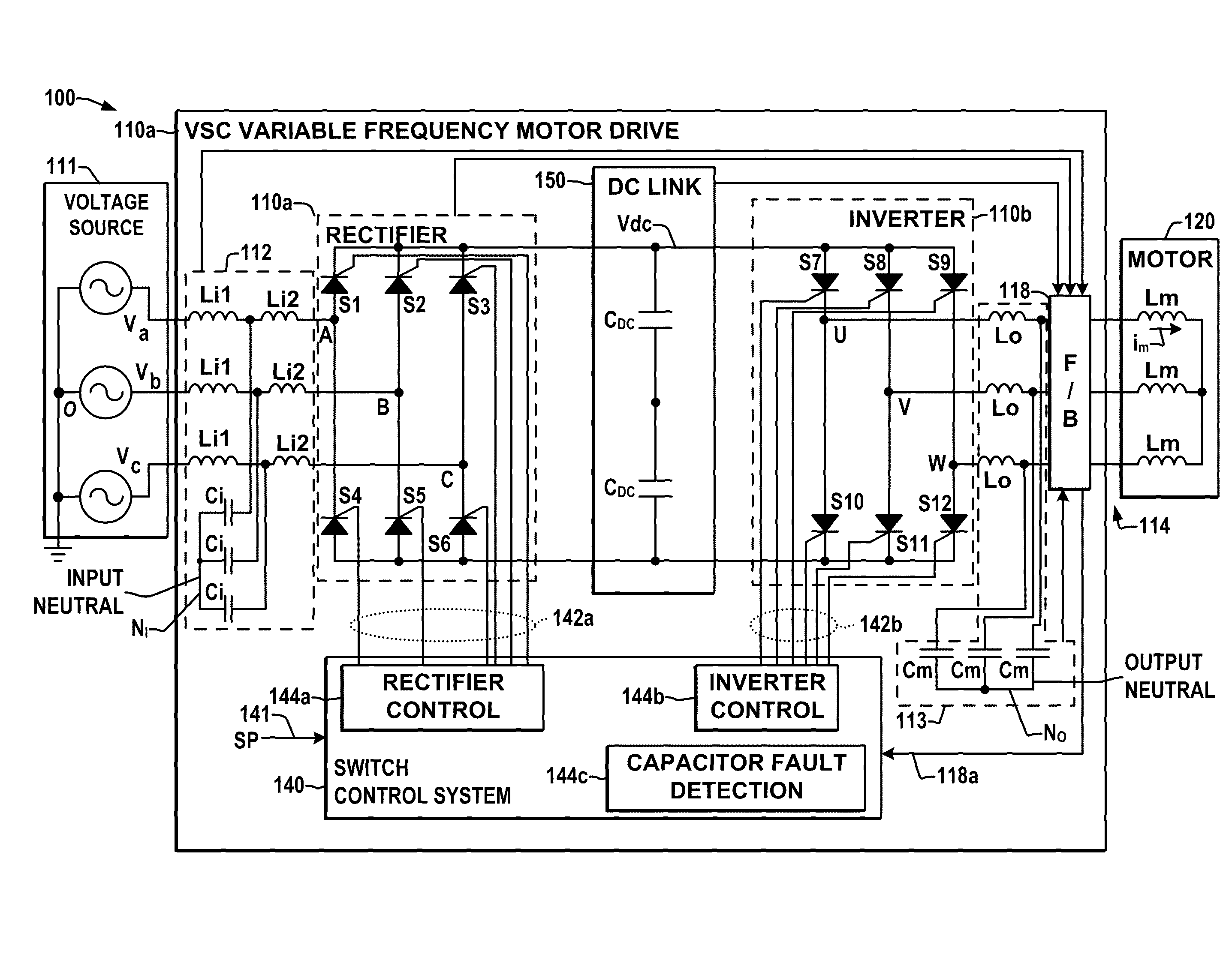 Variable frequency drive and methods for filter capacitor fault detection