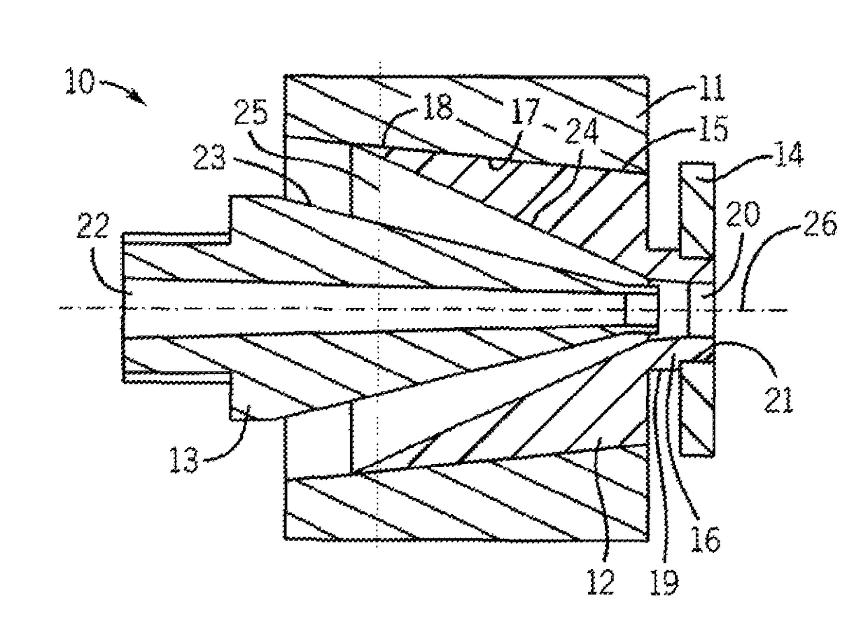 Die assembly with cooled die land