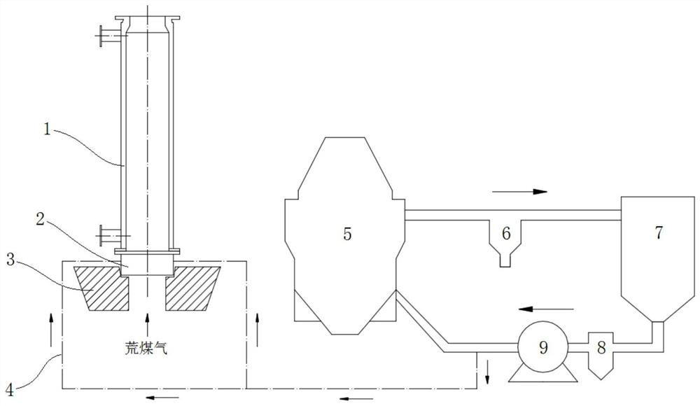 Riser raw gas disturbance method and device based on coke dry quenching circulating gas