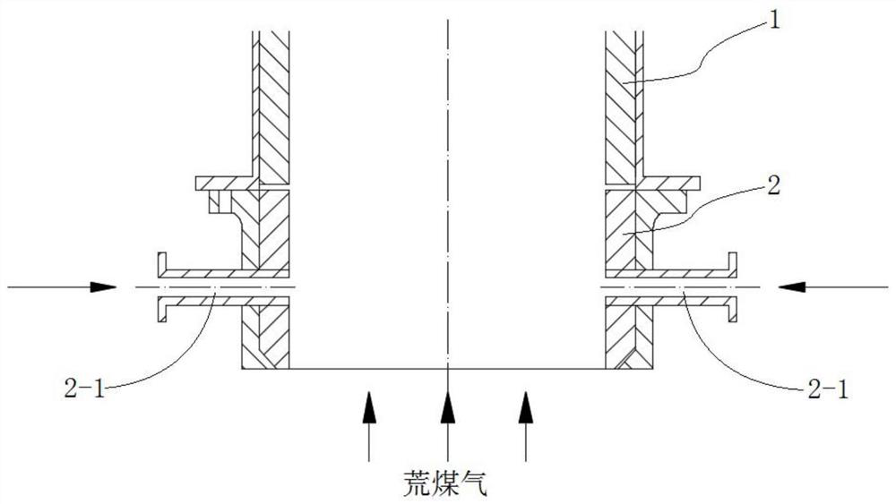 Riser raw gas disturbance method and device based on coke dry quenching circulating gas