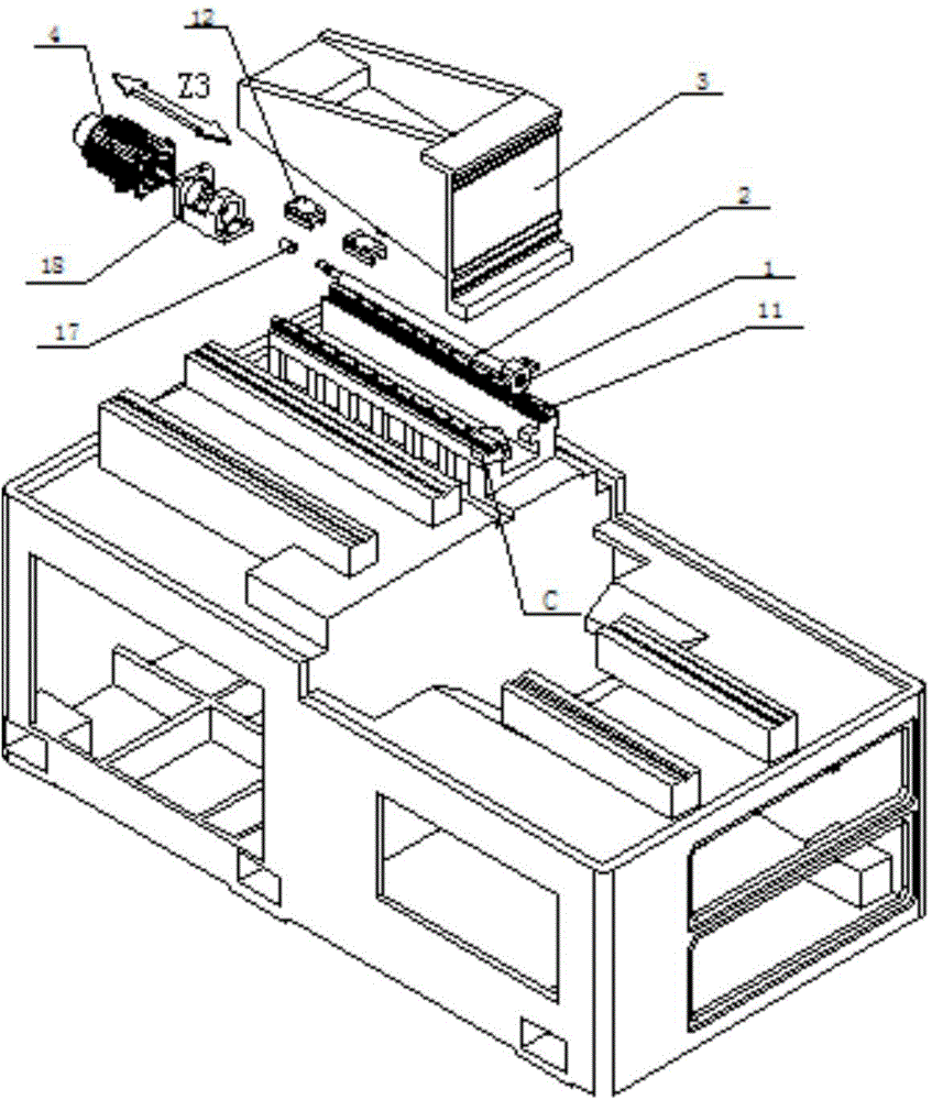 Third axis set mechanism matched with positive shaft of numerical control center-passing type lathe