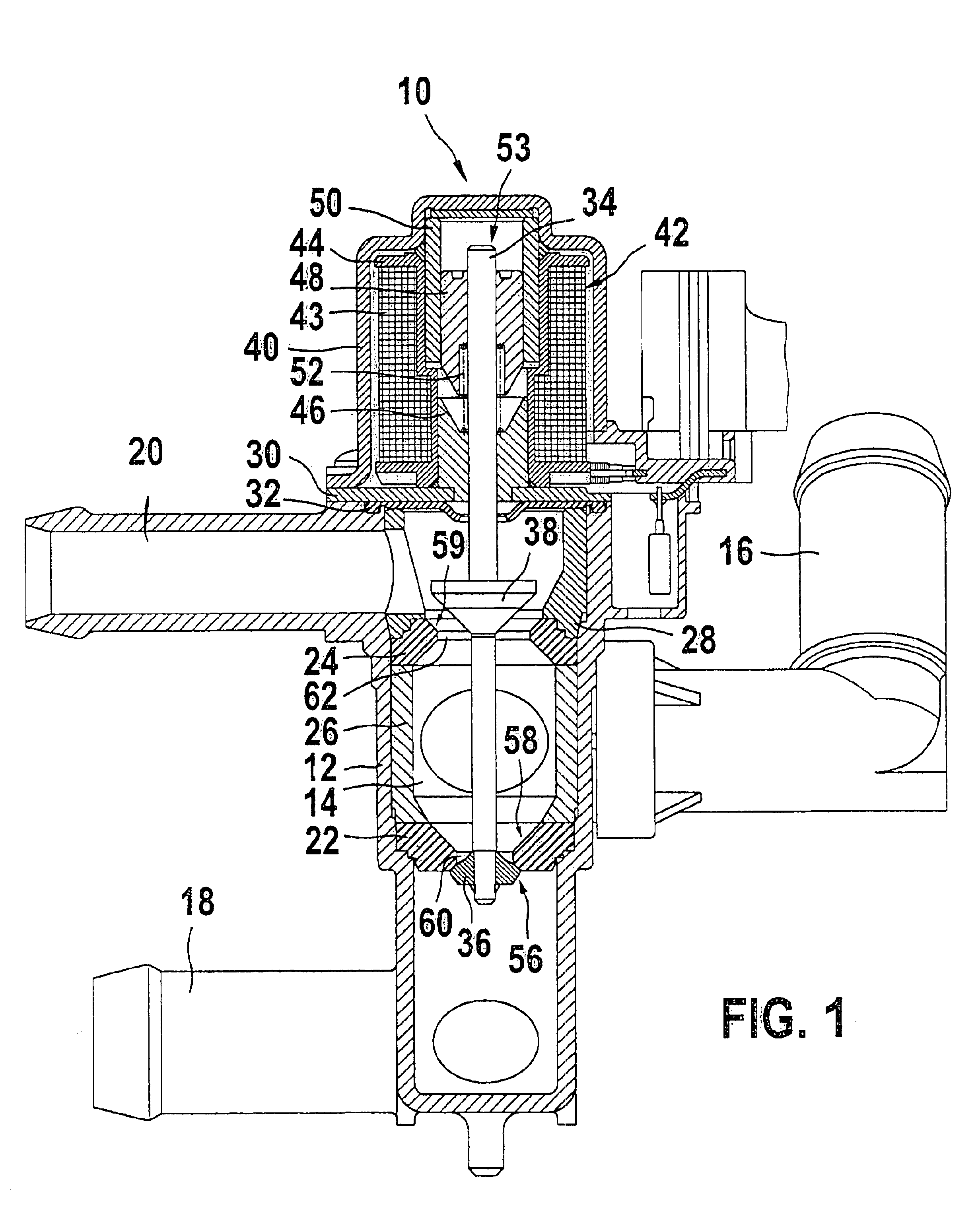 Valve comprising elastic sealing elements