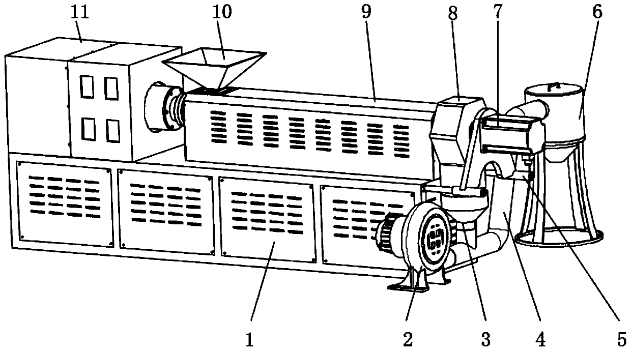 Processing technology for producing flame-retardant granular material by utilizing waste textile fibers