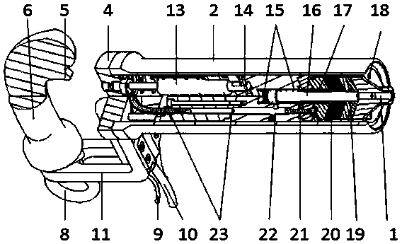 A small electromagnetic riveting gun cooling device and its realization method