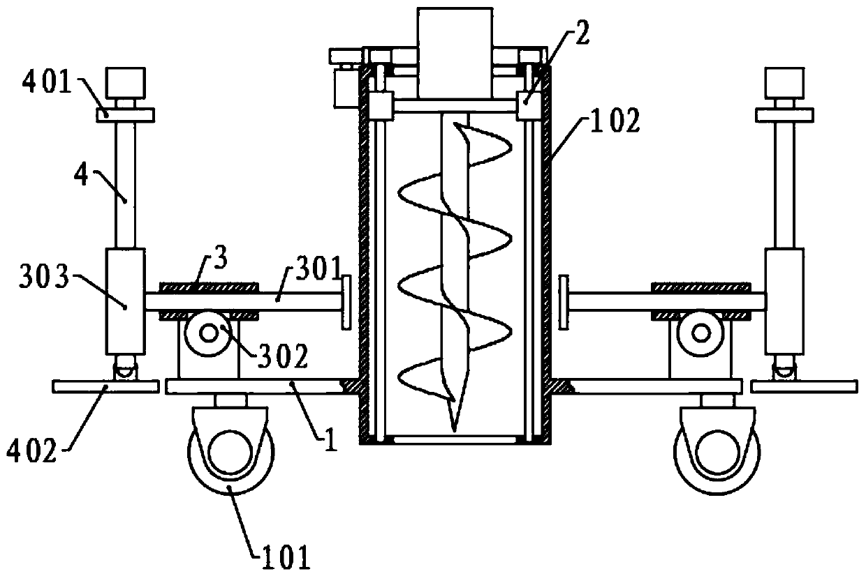 Hole-digging device for controlling mountain area stony desertification