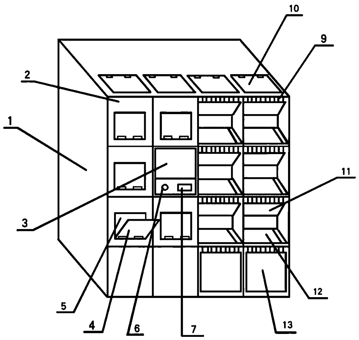 Intelligent rubbish classifying and recycling cabinet