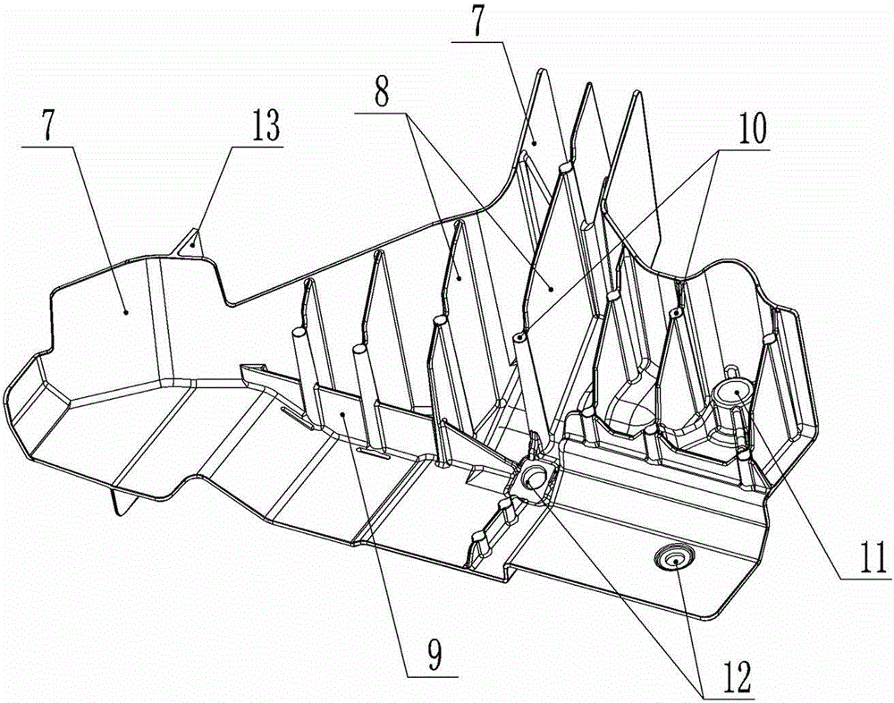 Front longitudinal beam back segment structure for electric automobile