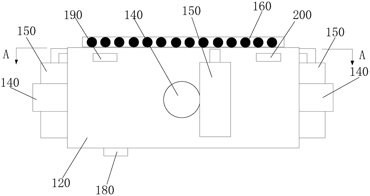 Agricultural orchard irrigation device with three spray heads