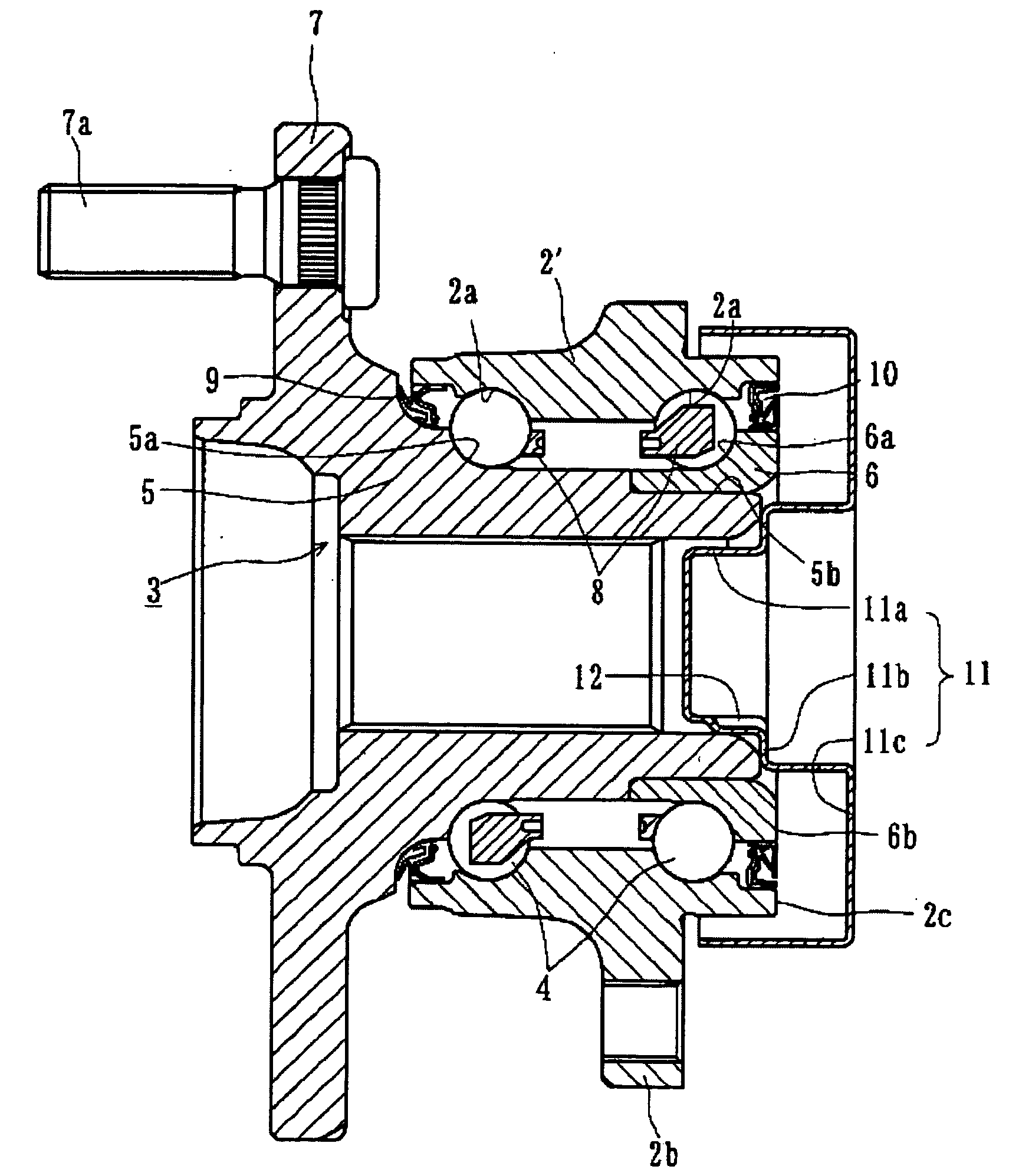 Bearing apparatus for a driving wheel of a vehicle