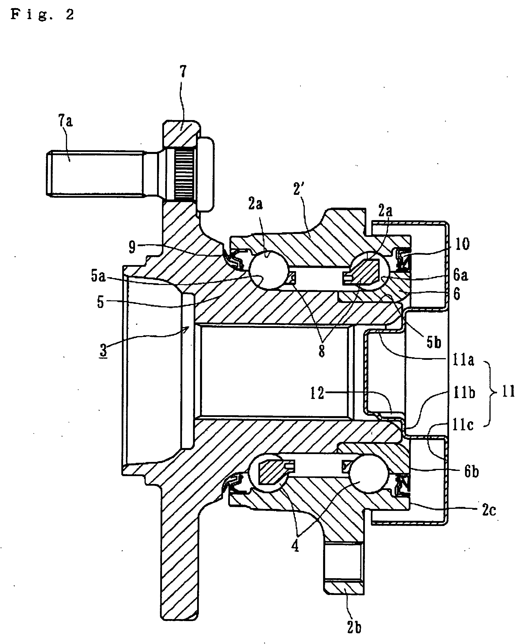 Bearing apparatus for a driving wheel of a vehicle