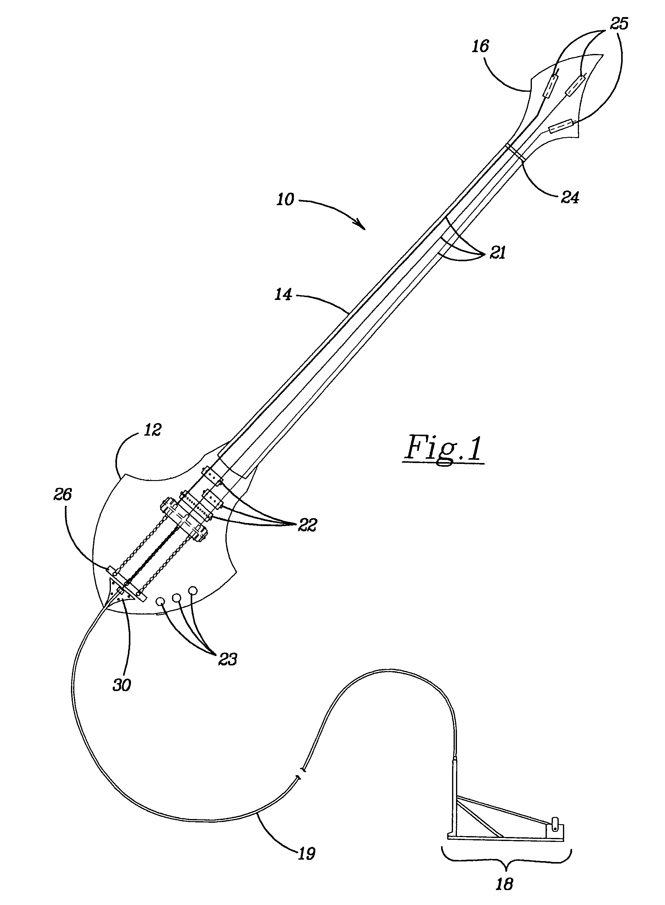 Torsion oscillated spring corded contrabass guitar