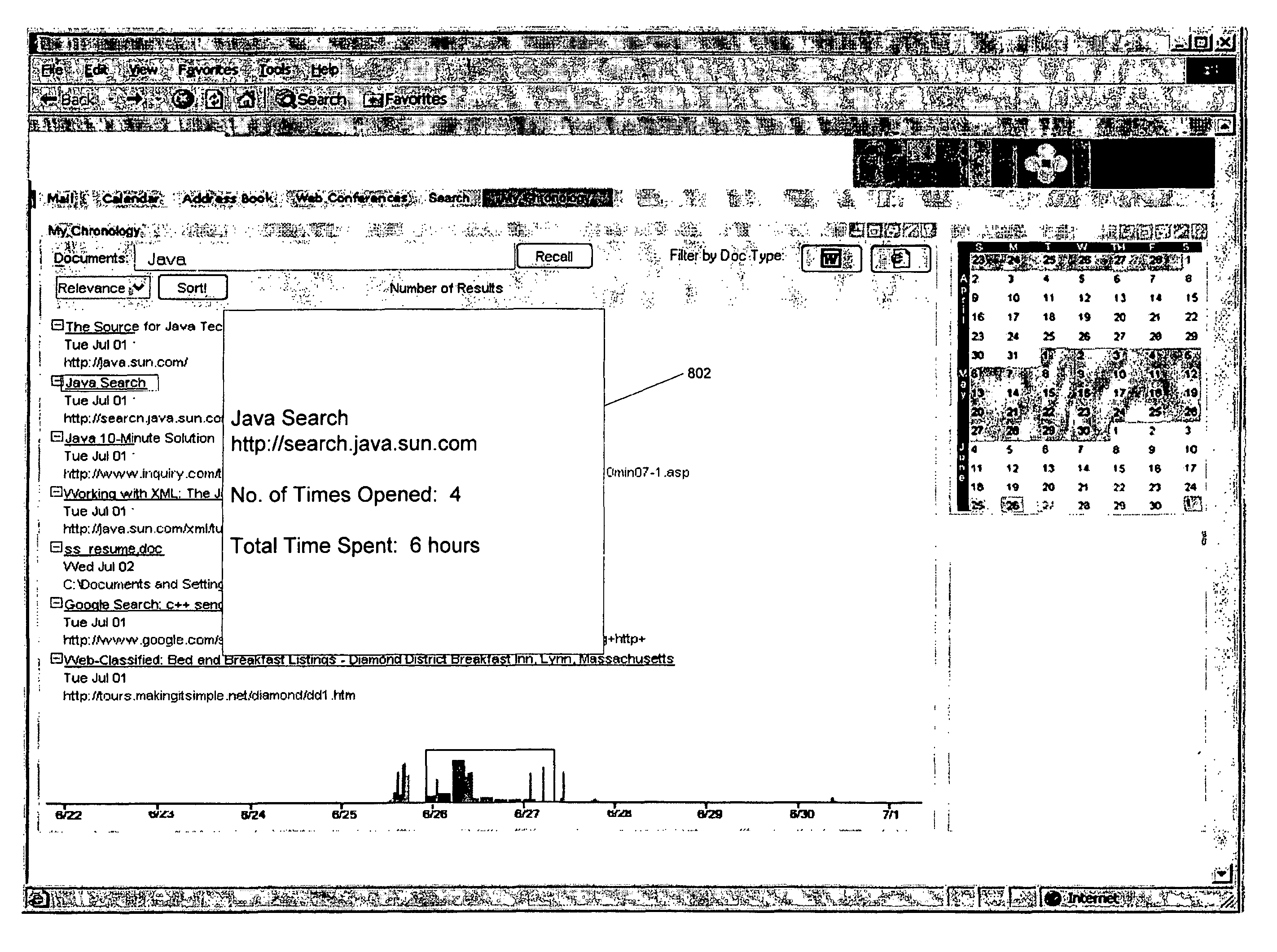 Method for displaying usage metrics as part of search results