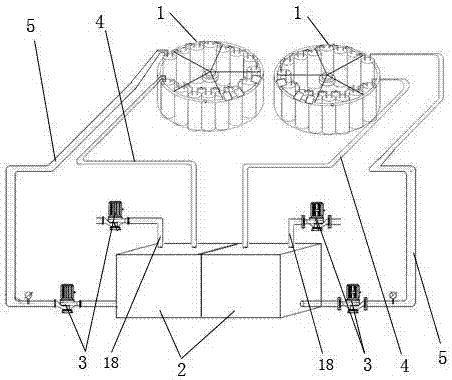 Industrial washing machine hot water system