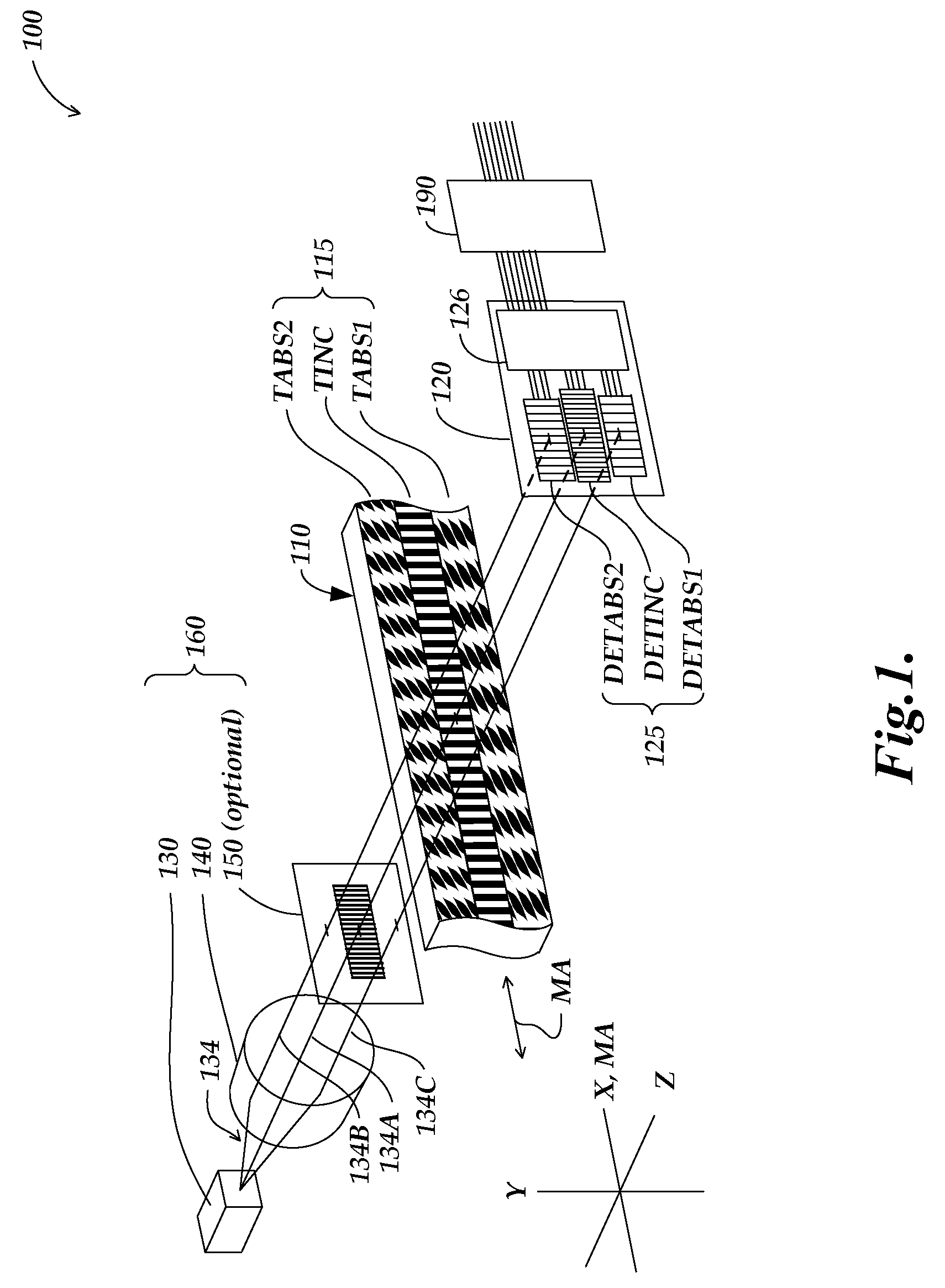 Displacement encoder including phosphor illumination source