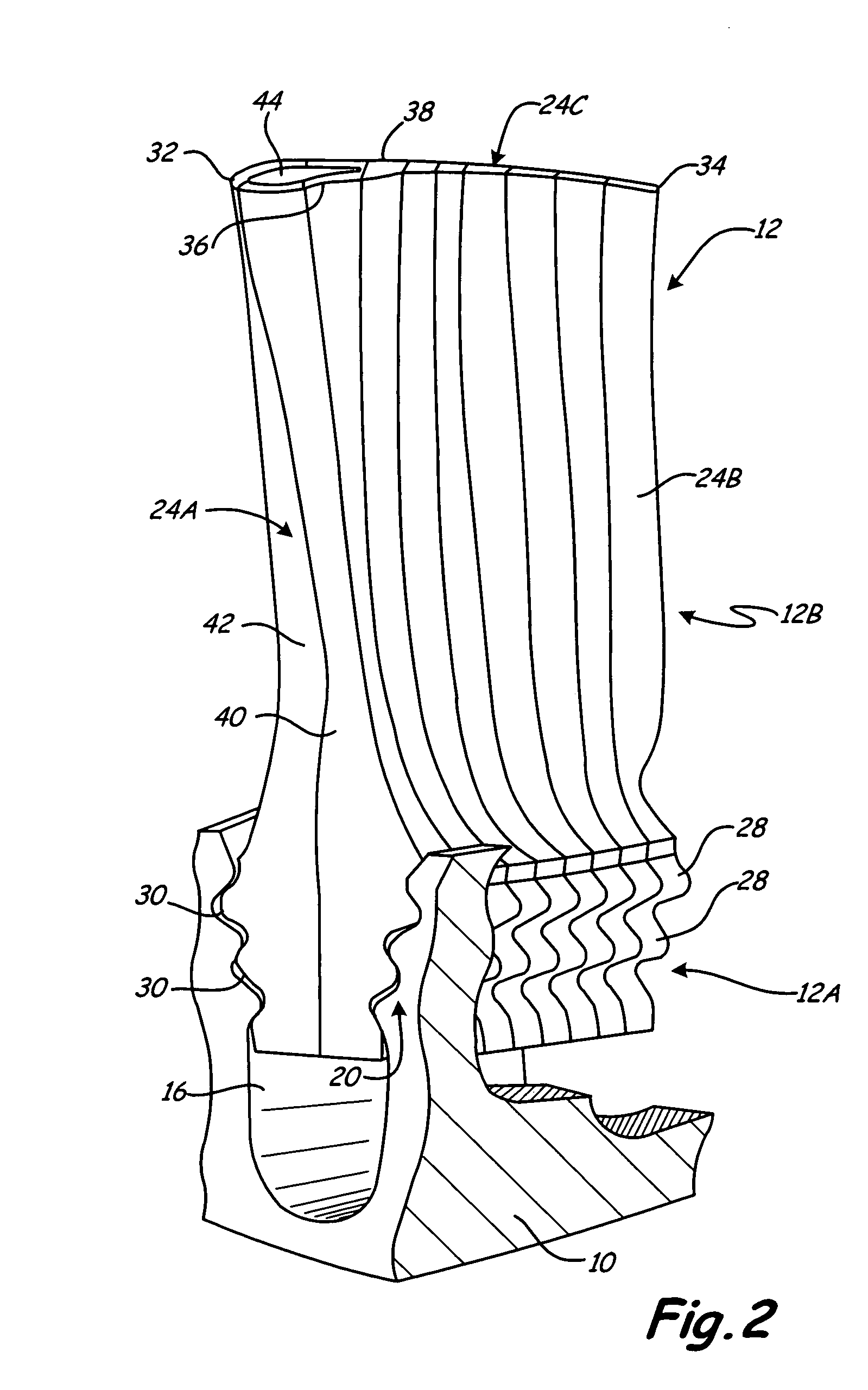 Segmented ceramic matrix composite turbine airfoil component