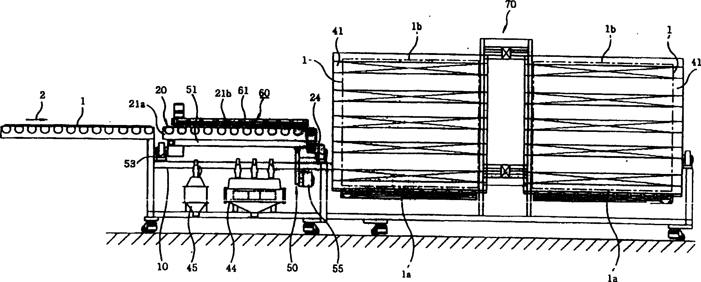 Line scanning examination method for inclined transportation