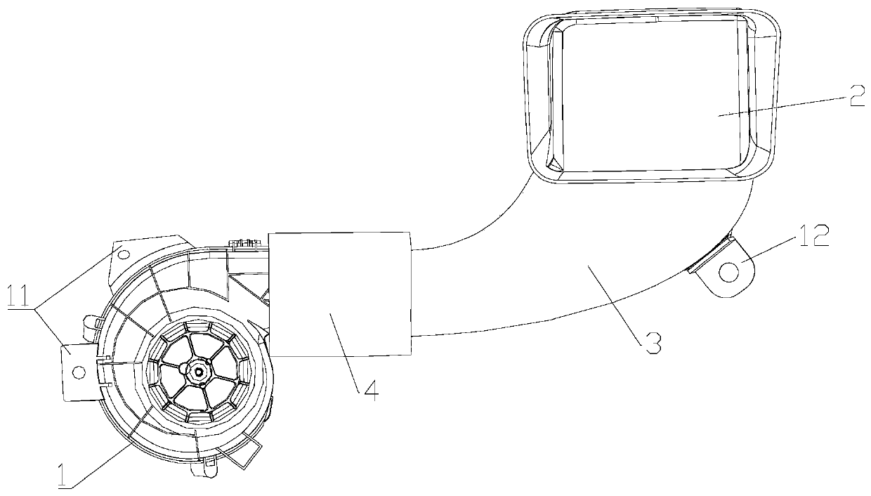 Interior climate control device and vehicle