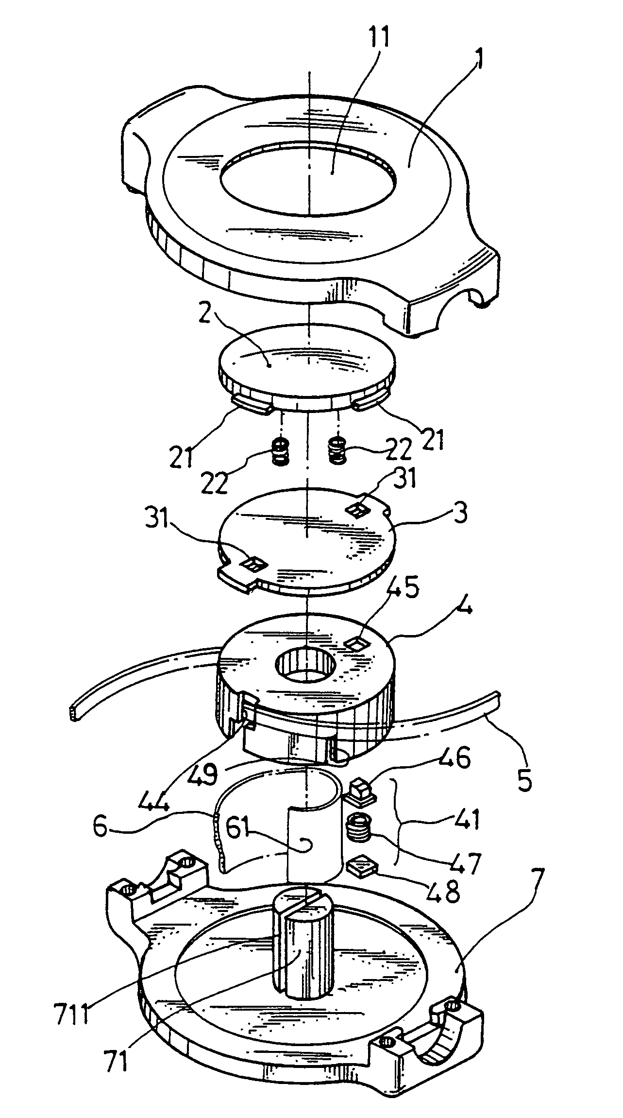 Positioning device for a reel