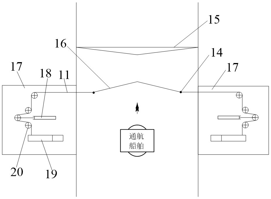 Ship lock emergency blocking device