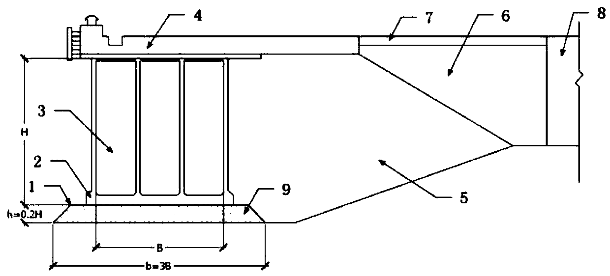 Earthquake-resistant economic caisson wharf and construction method thereof