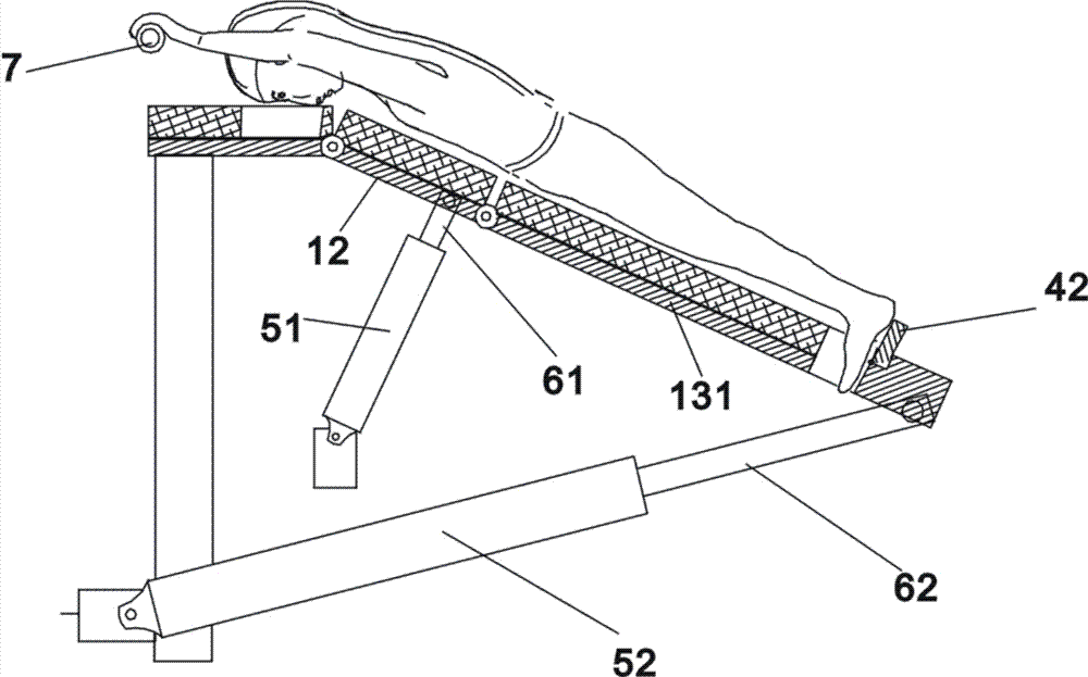 Facing downward position dedicated nursing bed