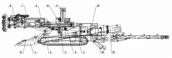 Comprehensive mechanical stone drift digging anchor machine