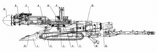 Comprehensive mechanical stone drift digging anchor machine