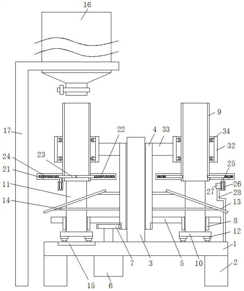 A raw material weighing device for hollow brittle production